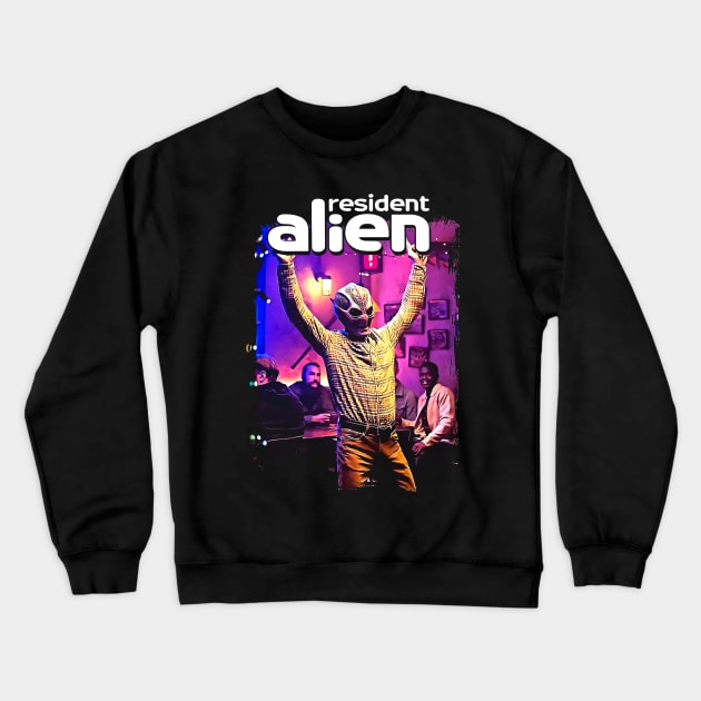 resident alien vintage Crewneck Sweatshirt by ernestbrooks